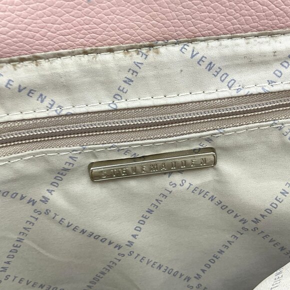 Steve Madden Crossbody Pink Faux Leather Logo BKIA Shopper Bag Straps & Handles - Picture 10 of 10